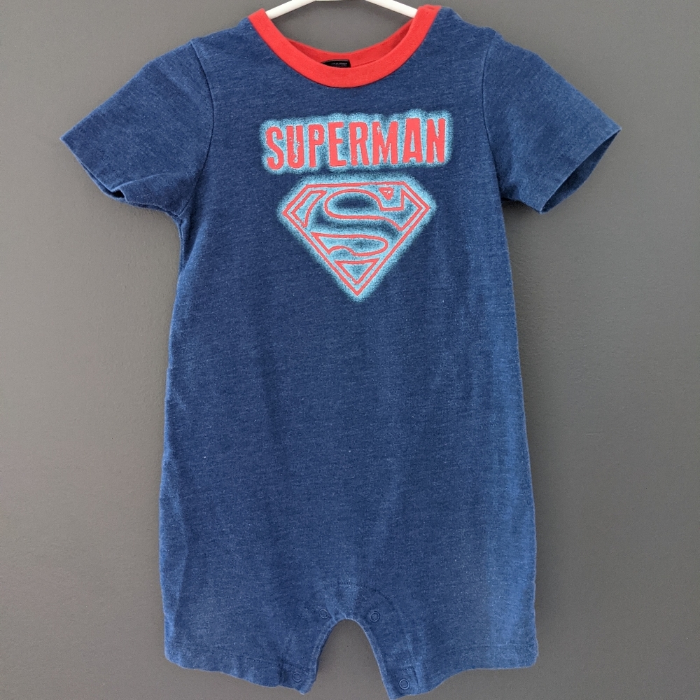 Superman short romper one piece outfit